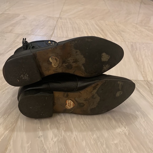 Betsey Johnson Black Leather Booties size 6 - Picture 4 of 5